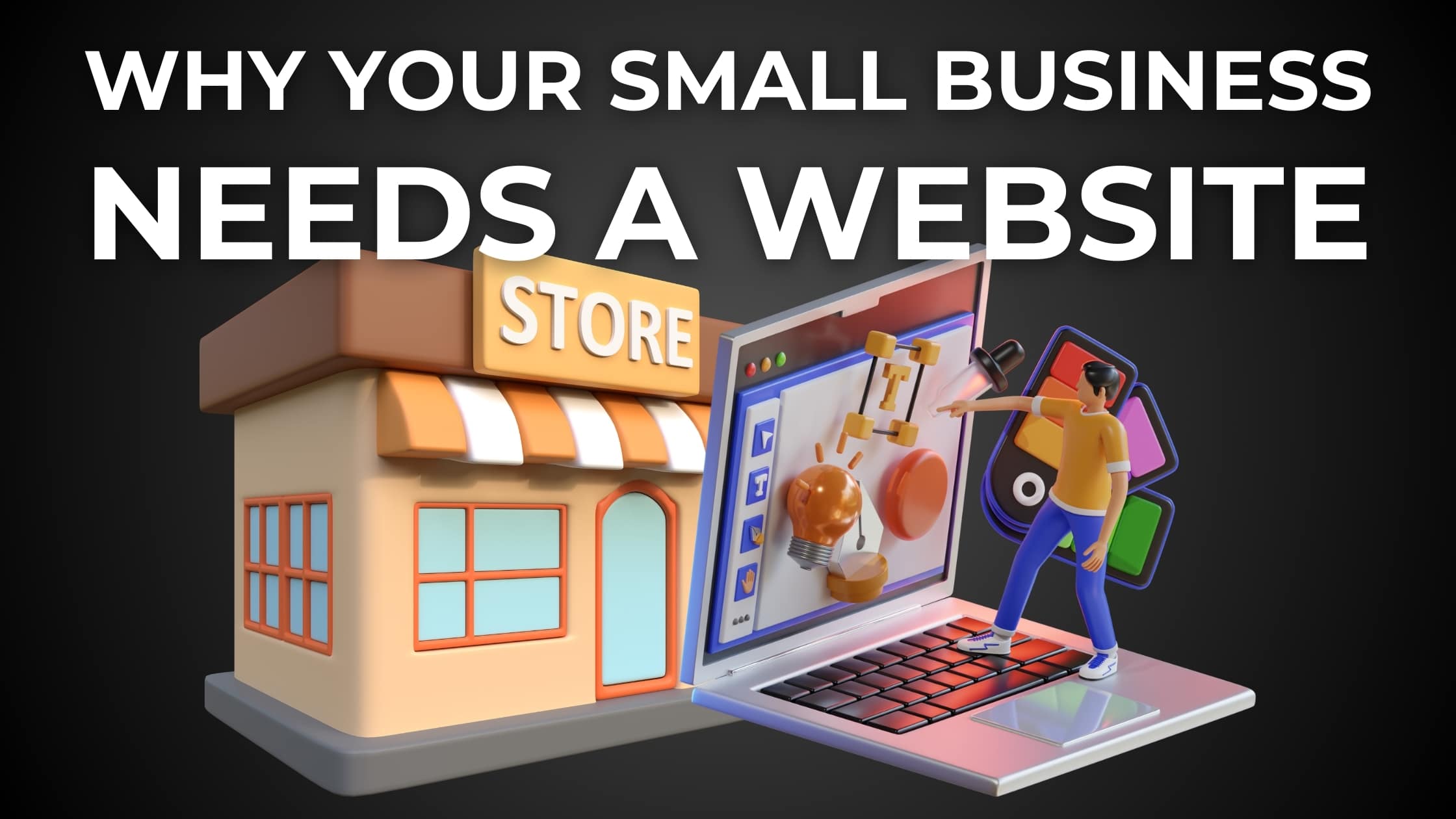 Engaging 3d representation of a physical store transitioning to a digital presence, underlining the necessity of a website for small business success in south africa.