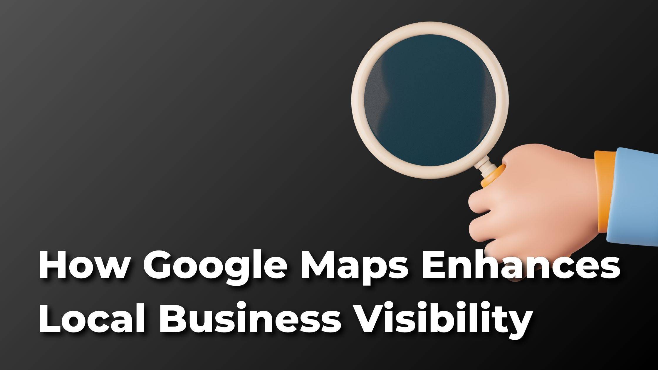 A magnifying glass showing how google maps improves local business visibility in south africa.
