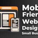 Text saying "mobile friendly website design in south africa for small businesses", accompanied by a 3d animated responsive ux in charcoal and orange.